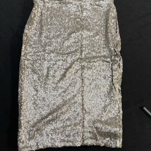 Bebe silver and gold sequin skirt